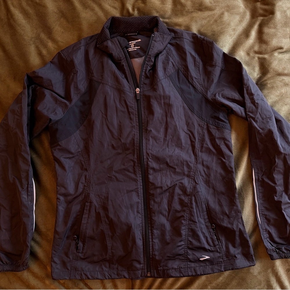 Brooks Black Lightweight Full-Zip Active Jacket